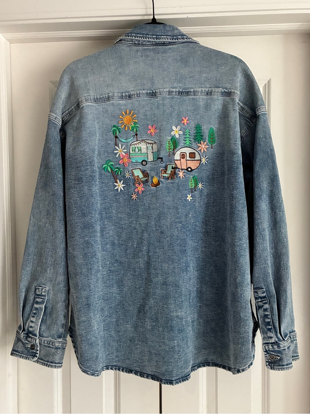 Billy T Demin Camper Embroidered Shirt size XL - Picture 9 of 11